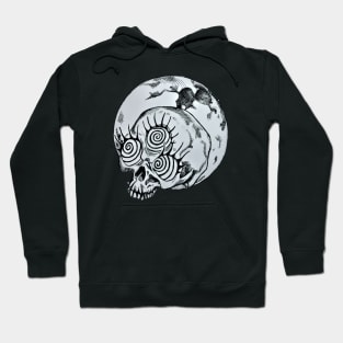 Mesmer-Eyelash Skull with Moon 2 Hoodie